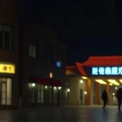 《雨停之后》画面，湿漉漉的柏油路反光