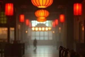 《慢船》画面，薄雾笼罩的港口水面